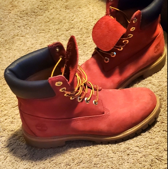 red limited edition timberland boots
